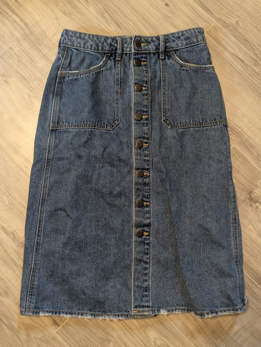 Old Navy Size 2 Blue Jean Denim Skirt Button Front